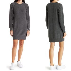 FAHERTY Stowe Cashmere Sweater Dress, 100%‎ Cashmere, Gray, Large, (12/14), NWT